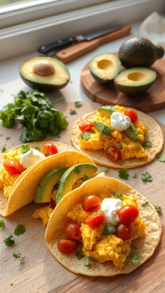 nutritious egg avocado tacos