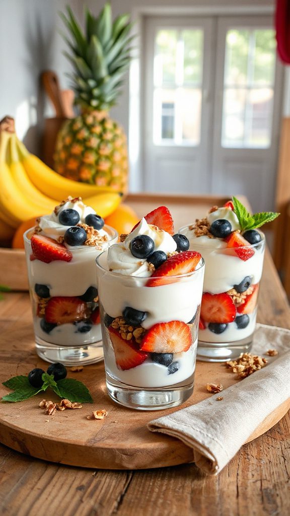 nutritious fruit yogurt parfaits