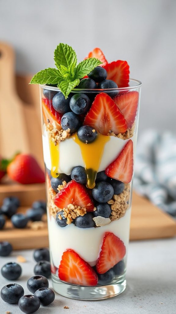 nutritious fruit yogurt parfaits