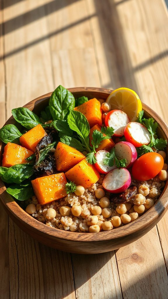 nutritious greens and rice