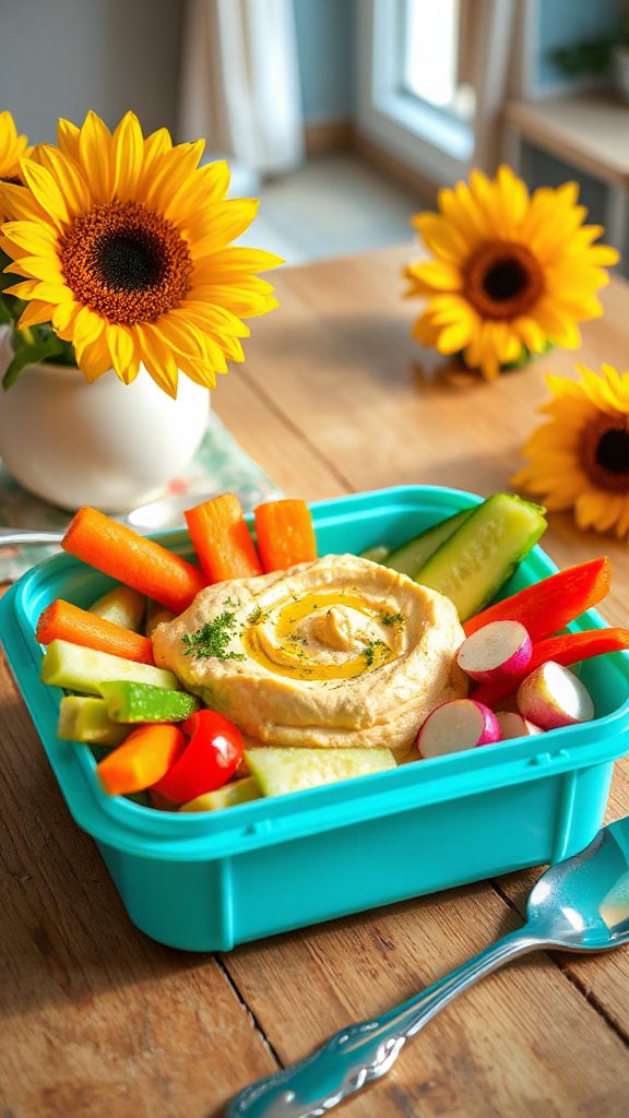 nutritious hummus vegetable snack