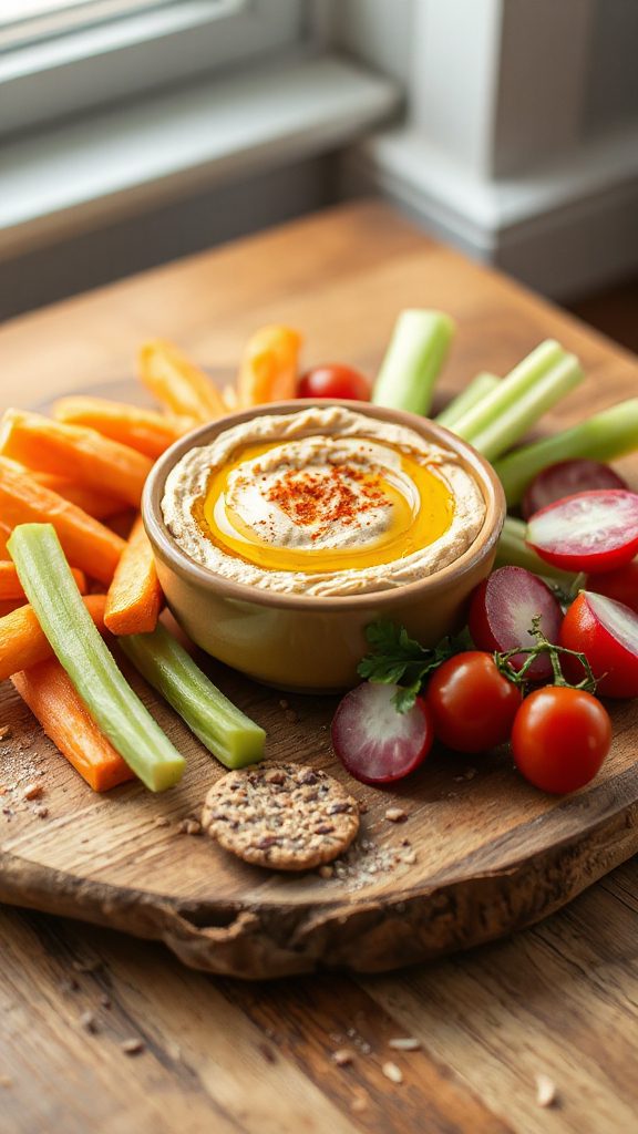nutritious hummus veggie snack