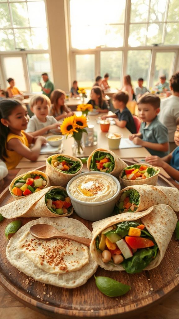 nutritious hummus veggie wraps