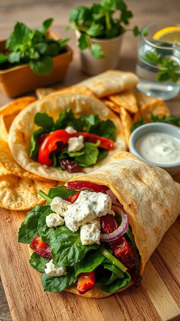 nutritious mediterranean veggie wrap