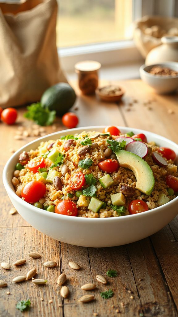 nutritious quinoa chickpea salad
