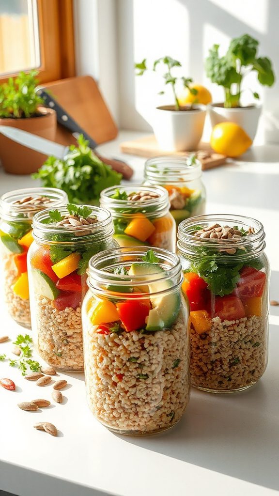 nutritious quinoa salad jars