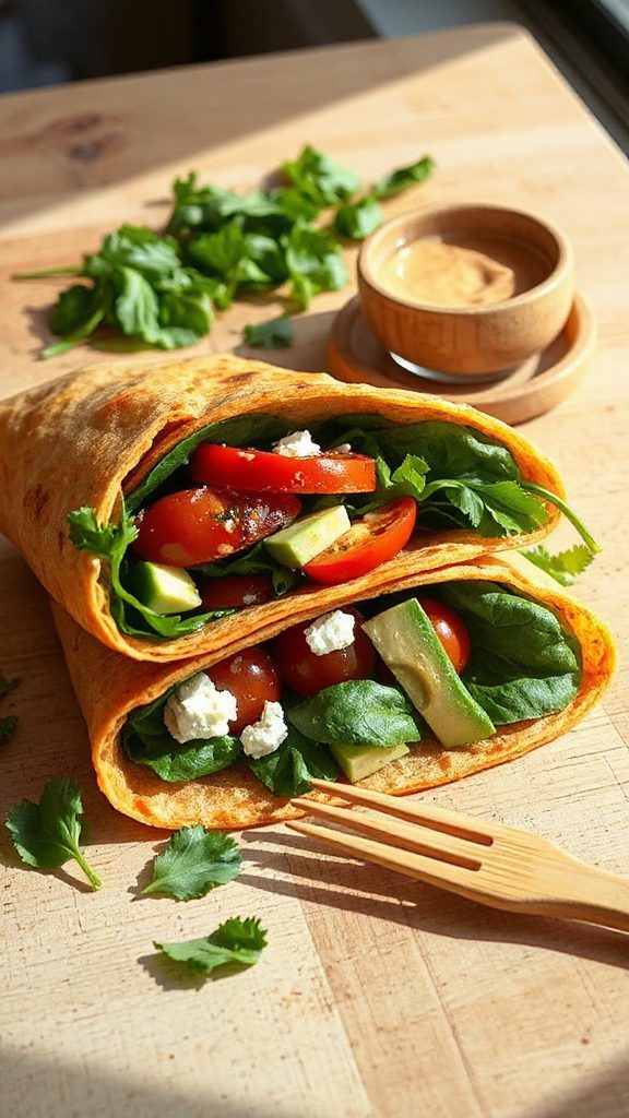 nutritious roasted pepper wrap