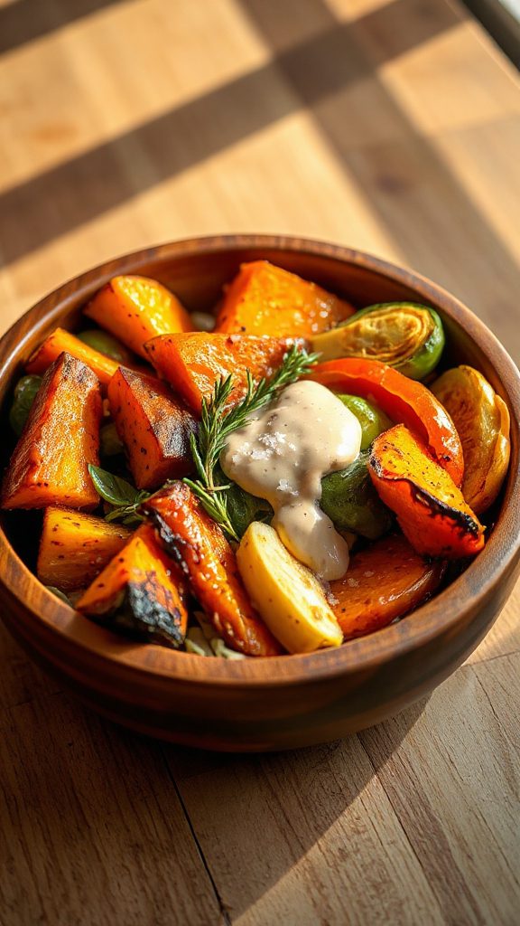 nutritious roasted vegetable bowl