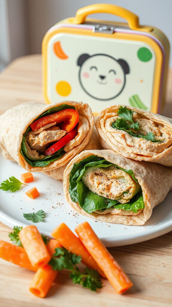 nutritious turkey hummus wraps