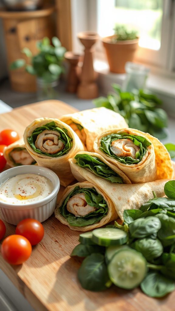nutritious turkey spinach wraps