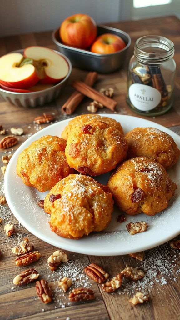 nutty apple filled fritters