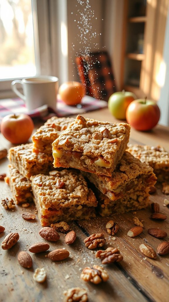 nutty apple oat bars