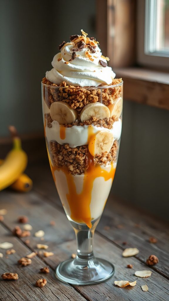 nutty banana crunch parfait