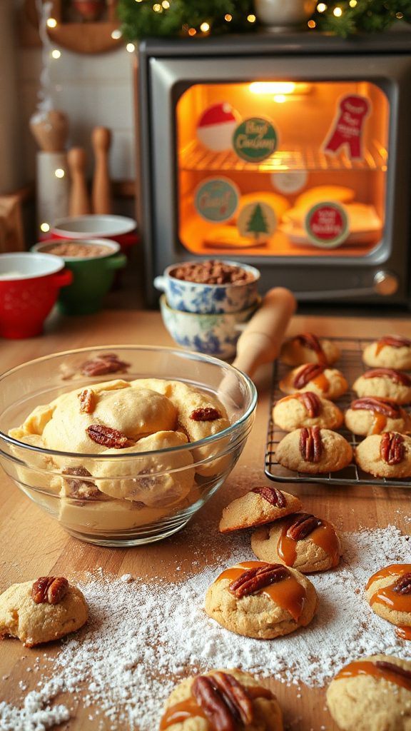 nutty caramel pecan cookies