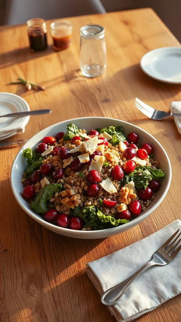 nutty cranberry farro salad