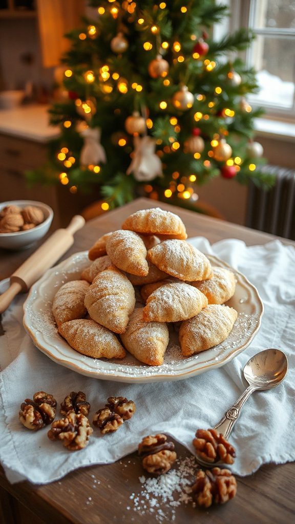nutty crescent shaped holiday cookies