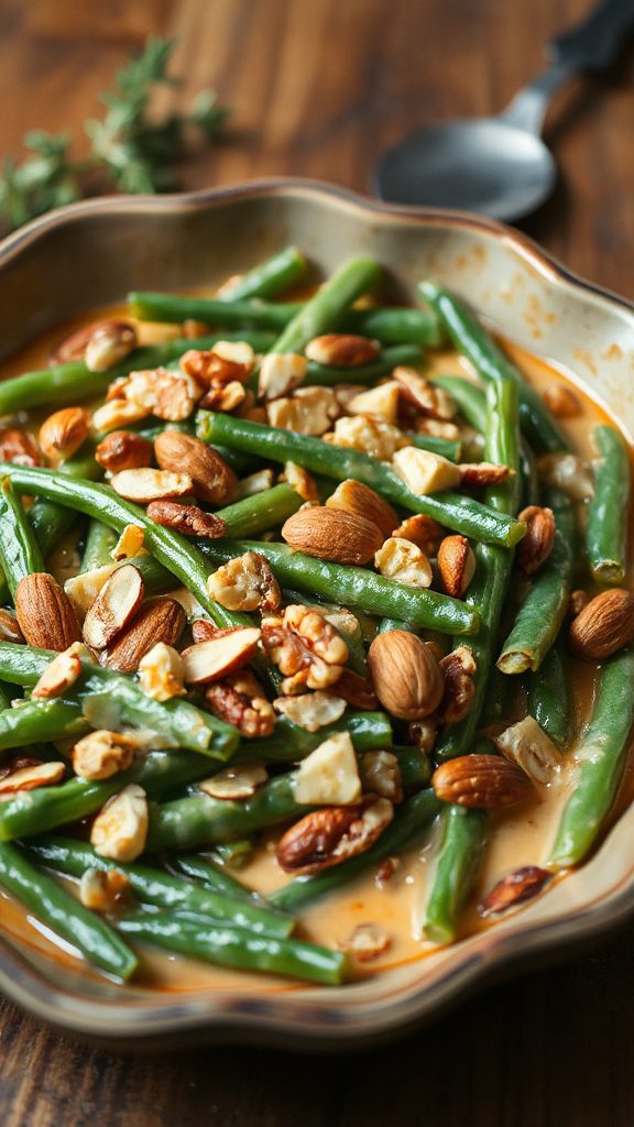 nutty crunchy green bean casserole
