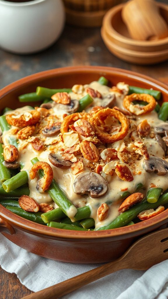 nutty crunchy green bean casserole