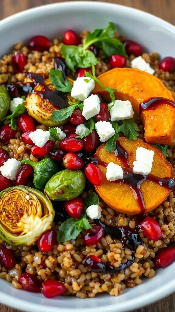 nutty farro with brussels sprouts