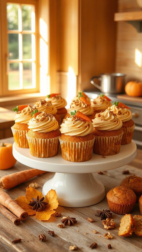 nutty frosting carrot cupcakes