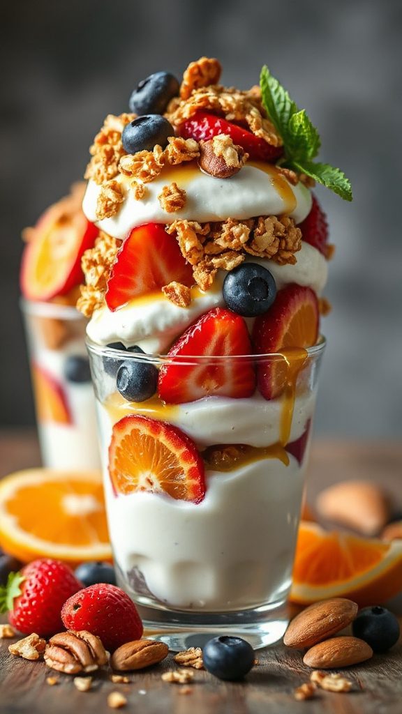 nutty fruit yogurt parfait