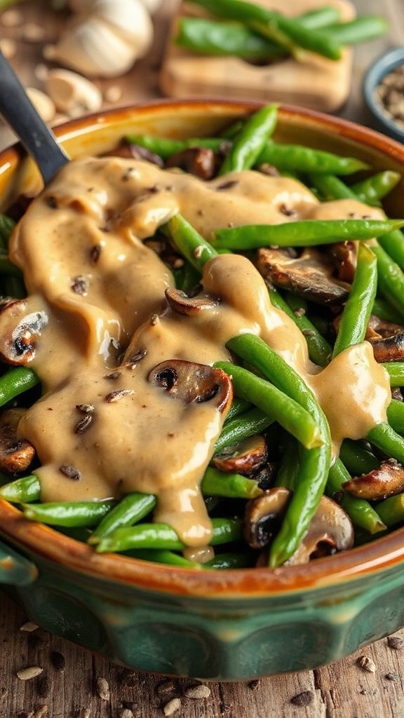 nutty garlic green bean casserole