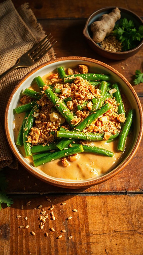 nutty ginger green bean casserole