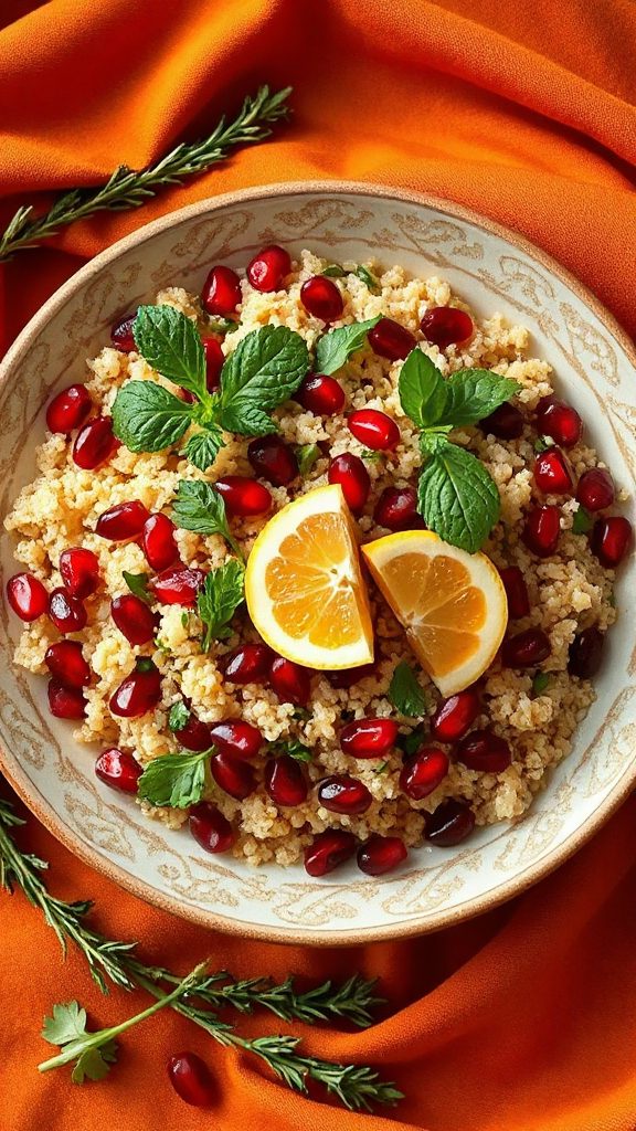 nutty quinoa with pomegranate