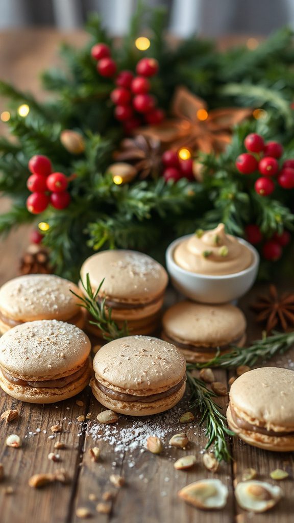 nutty tahini flavored macarons