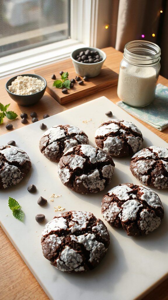 oat flour chocolate crinkle cookies