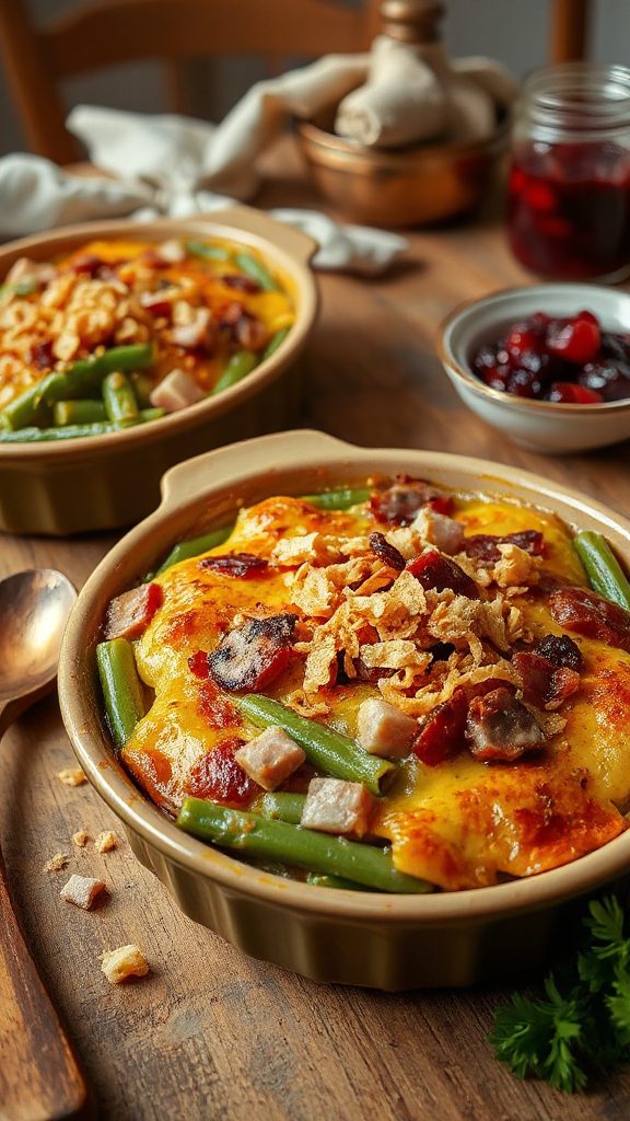 one pot ham green bean casserole