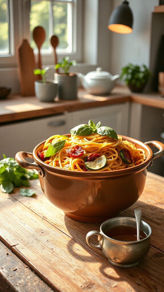 one pot pasta meal preparation