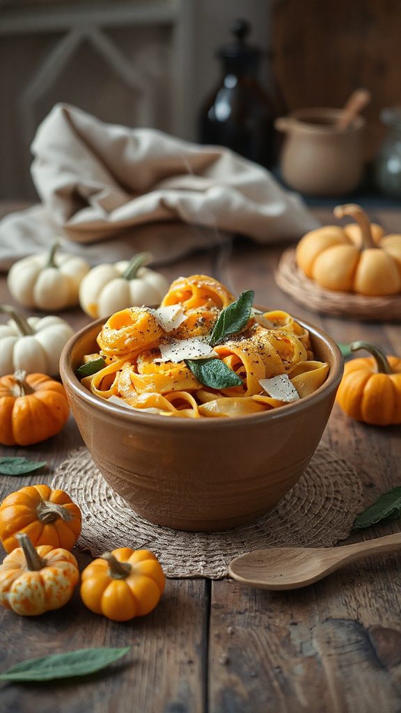 one pot pumpkin alfredo pasta