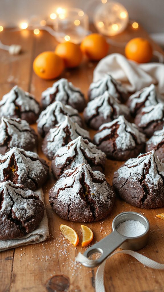 orange chocolate crinkle cookies