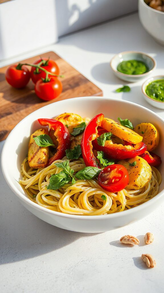 pasta with grilled vegetables