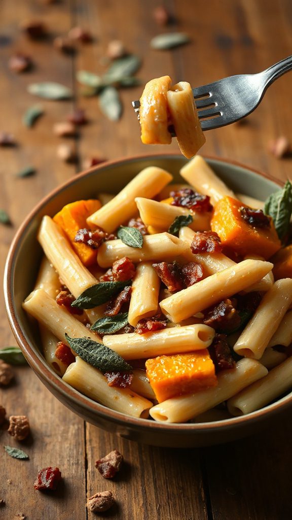 pasta with squash and bacon