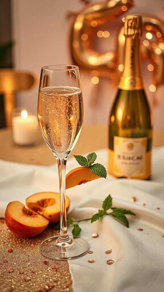 peach champagne celebration cocktail peach champagne celebration cocktail