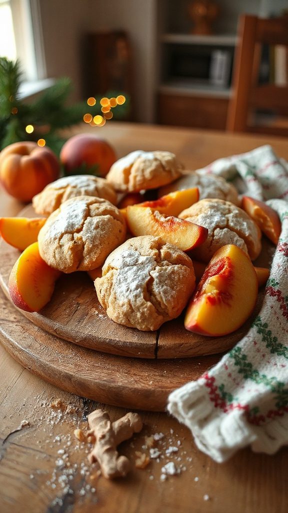 peach infused ginger snap cookies
