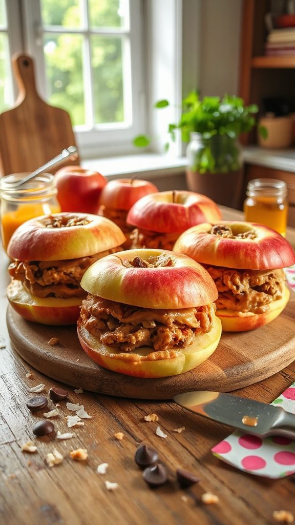 peanut butter apple sandwiches peanut butter apple sandwiches
