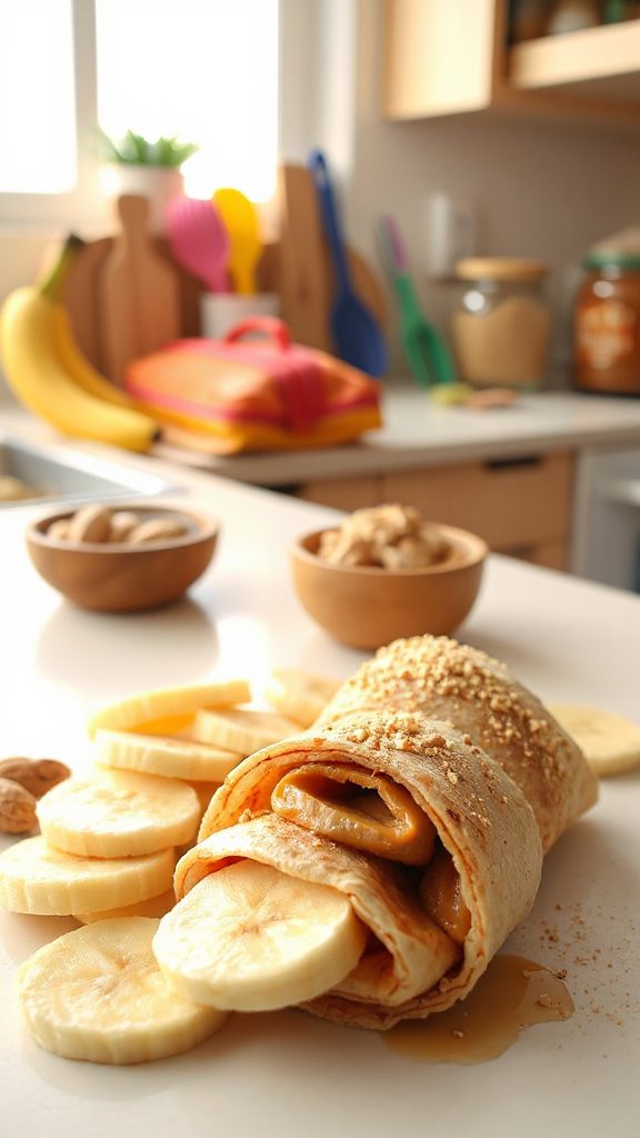 peanut butter banana roll ups
