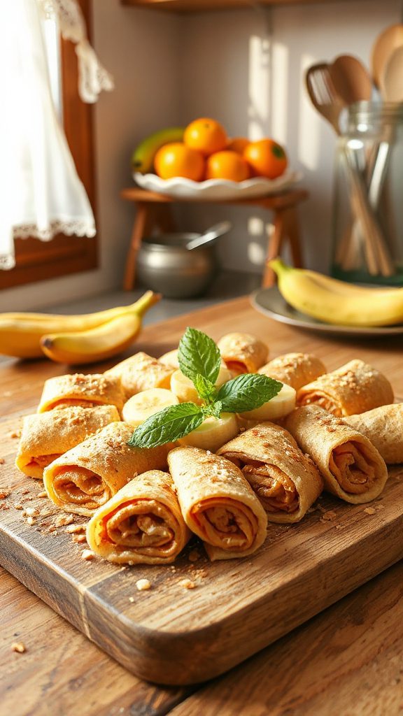 peanut butter banana roll ups