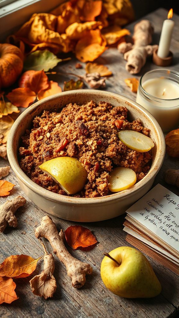 pear and ginger crumble dessert pear and ginger crumble dessert