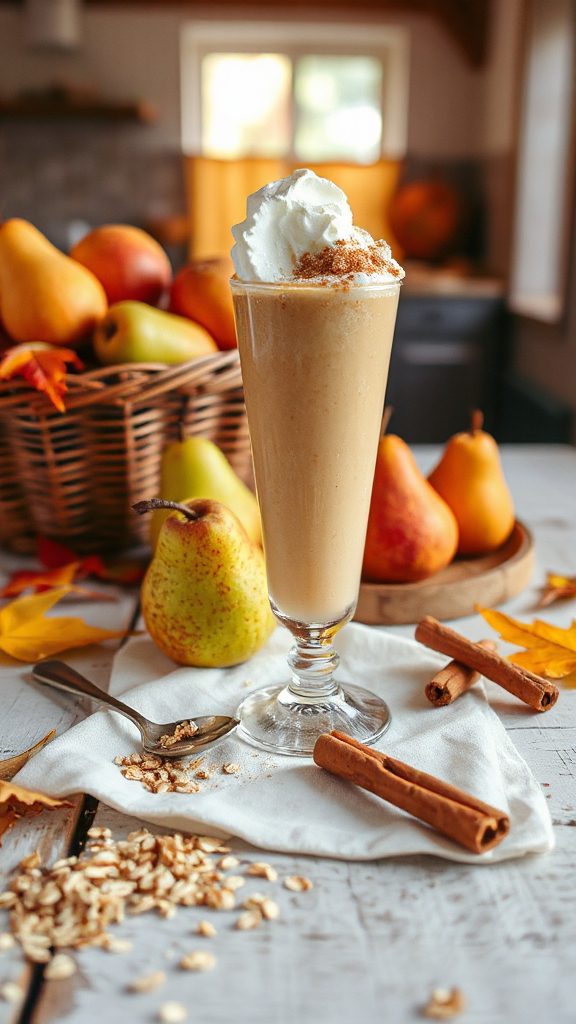 pear oatmeal breakfast smoothie