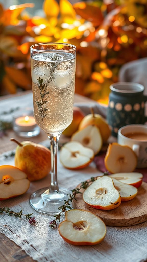 pear thyme fall mocktail