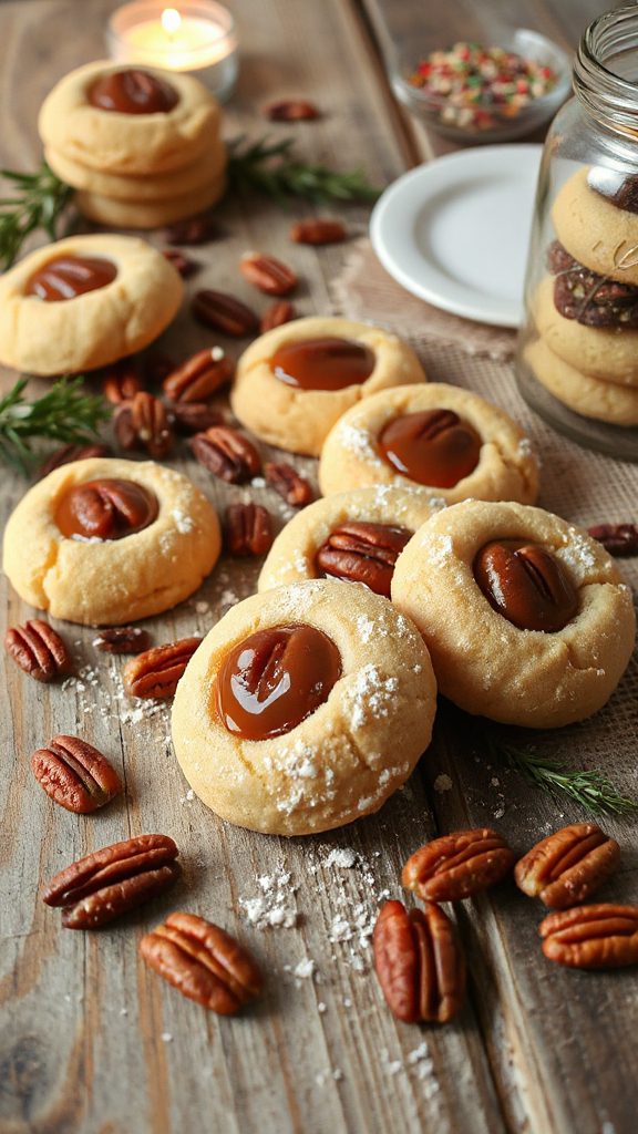 pecan pie thumbprint cookies