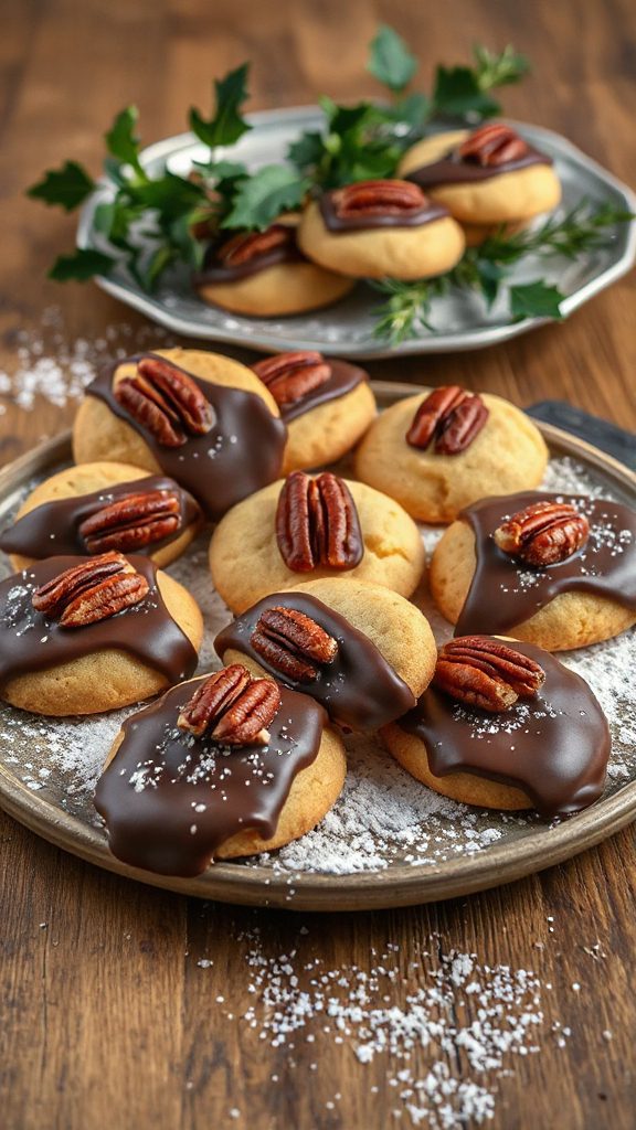 pecan sandies with chocolate