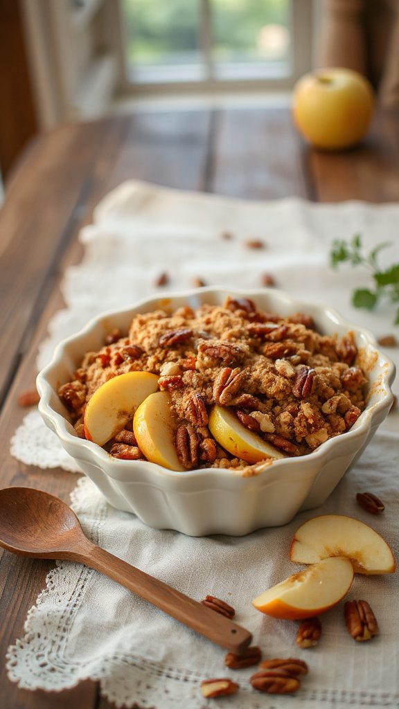 pecan topped apple crumble delight