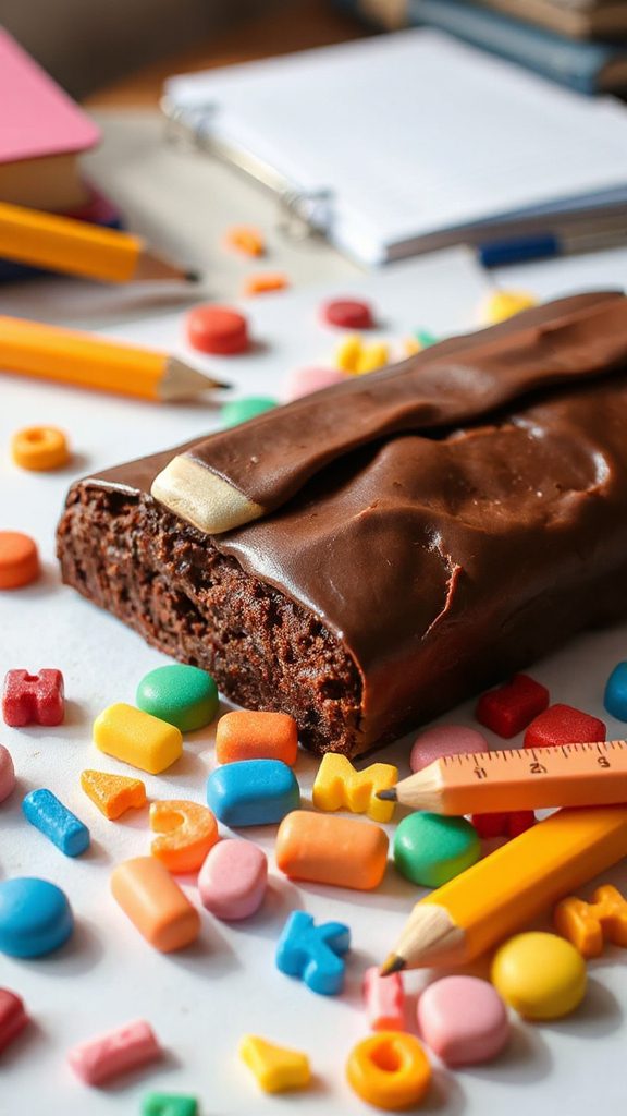 pencil case shaped brownies