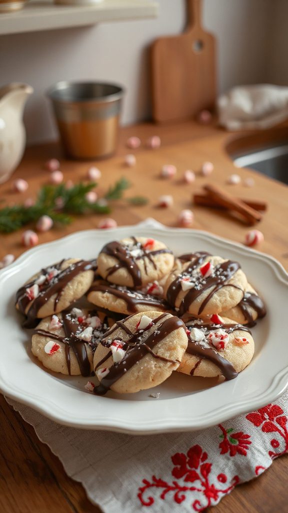 peppermint bark crispy cookies
