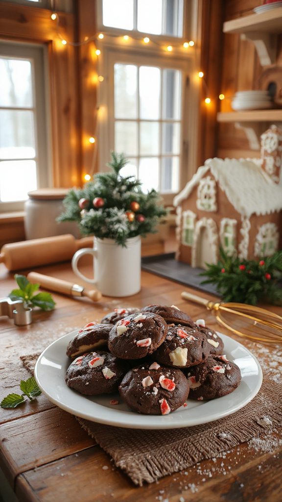 peppermint chocolate holiday cookies